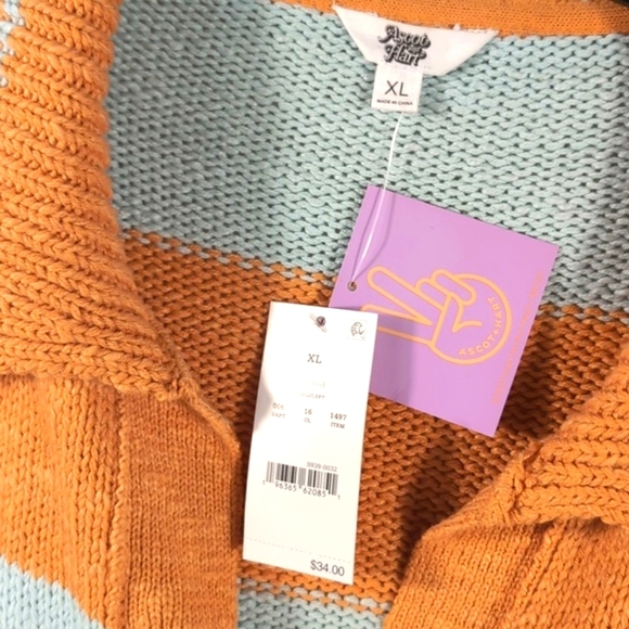 Women Ascot and Hart Orange Knit Long Sleeve Sweater Size XL NWTG - Picture 5 of 16